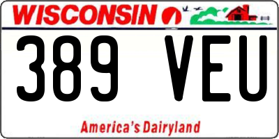 WI license plate 389VEU