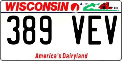 WI license plate 389VEV