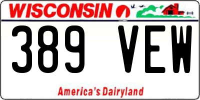 WI license plate 389VEW