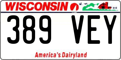 WI license plate 389VEY