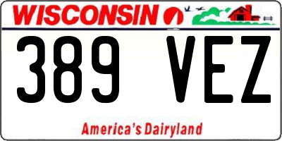 WI license plate 389VEZ