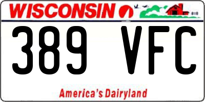 WI license plate 389VFC