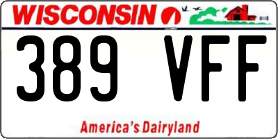 WI license plate 389VFF