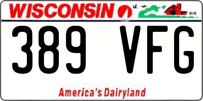 WI license plate 389VFG