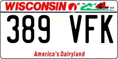 WI license plate 389VFK