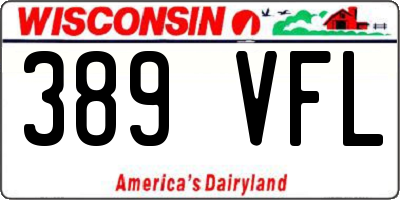 WI license plate 389VFL