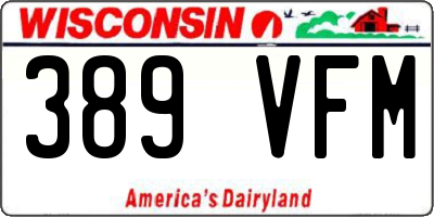 WI license plate 389VFM