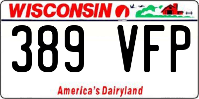 WI license plate 389VFP
