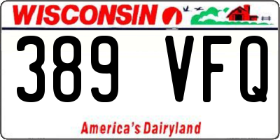 WI license plate 389VFQ