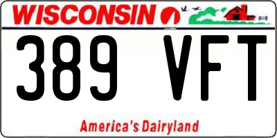 WI license plate 389VFT