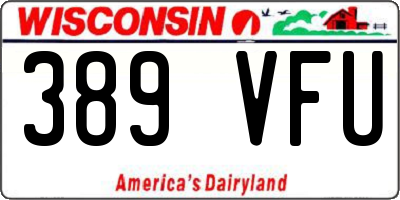 WI license plate 389VFU