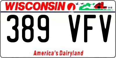 WI license plate 389VFV