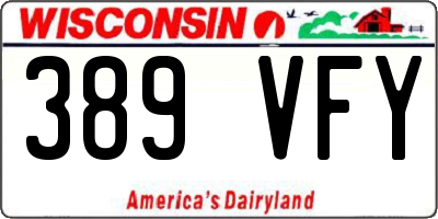 WI license plate 389VFY
