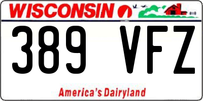 WI license plate 389VFZ