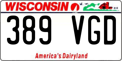 WI license plate 389VGD
