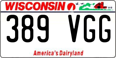 WI license plate 389VGG