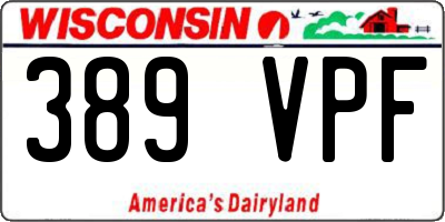 WI license plate 389VPF