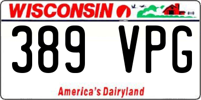 WI license plate 389VPG