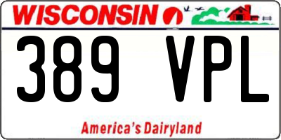 WI license plate 389VPL