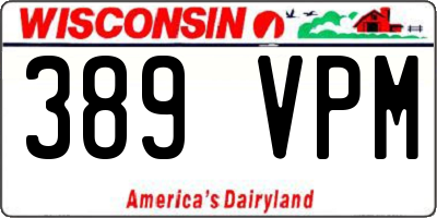 WI license plate 389VPM