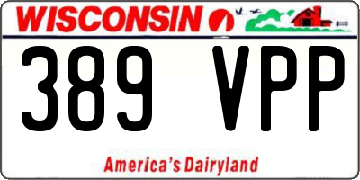 WI license plate 389VPP
