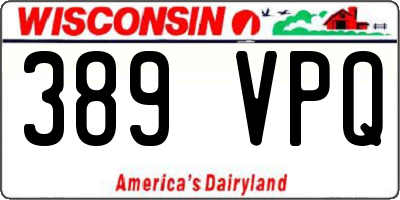 WI license plate 389VPQ