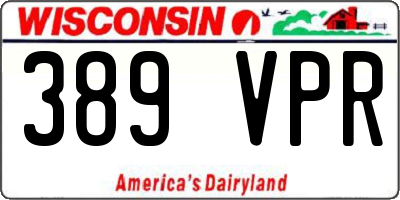 WI license plate 389VPR
