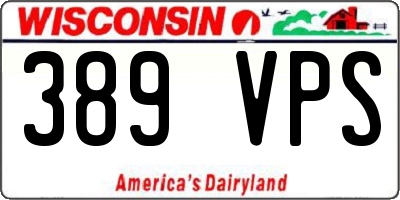 WI license plate 389VPS