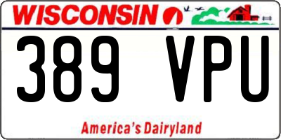 WI license plate 389VPU