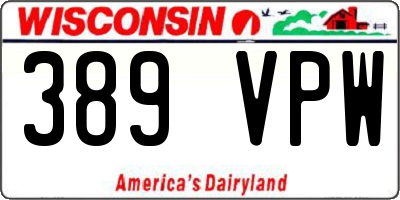 WI license plate 389VPW