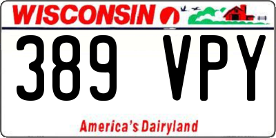 WI license plate 389VPY