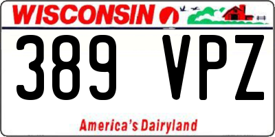 WI license plate 389VPZ