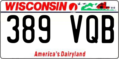 WI license plate 389VQB