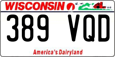 WI license plate 389VQD