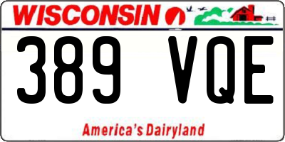 WI license plate 389VQE