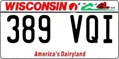 WI license plate 389VQI