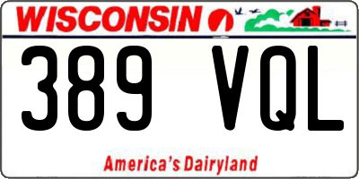 WI license plate 389VQL