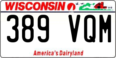 WI license plate 389VQM