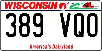 WI license plate 389VQO
