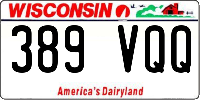 WI license plate 389VQQ