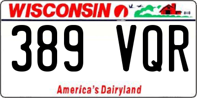 WI license plate 389VQR