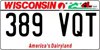 WI license plate 389VQT