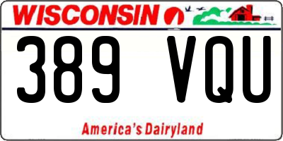 WI license plate 389VQU