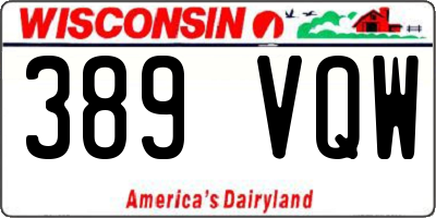 WI license plate 389VQW