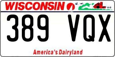 WI license plate 389VQX