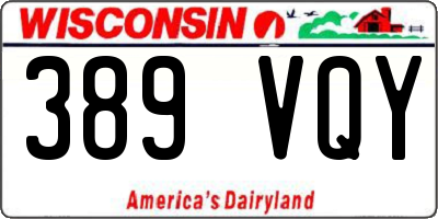 WI license plate 389VQY