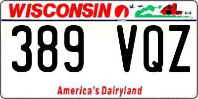 WI license plate 389VQZ