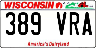 WI license plate 389VRA