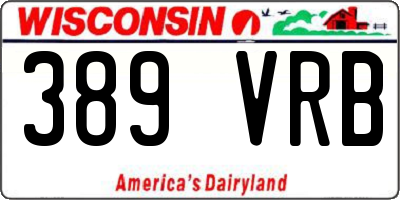 WI license plate 389VRB