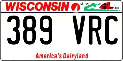 WI license plate 389VRC